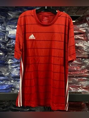 Adidas Campeon 21 Soccer Jersey Mens 2XL Striped Red White FT6763 NWT AeroReady